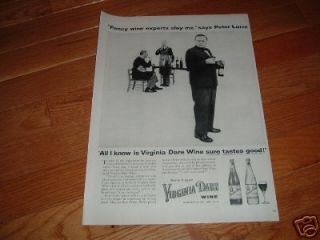 1955 virginia dare wine ad fancy experts peter lorre time