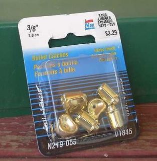 Lot of 4 bullet catch with hardware . Brass Finish . New in Package