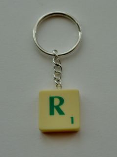   Scrabble Letter Tile Personalised Initial Key Ring Bag Charm Kitsch