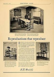 1925 Ad R.H. Macy  Furniture Old English Table   ORIGINAL 