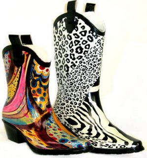 Cowboy Western* GALOSHES WELLIES RUBBER RAIN Boots Riding Hunter Style 