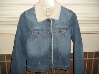 Womens Abercrombie & Fitch Denim Jean Lined Button Front Jacket Size S