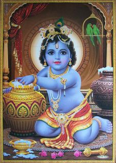 Baby Krishna, Lord Krishna   POSTER   {Size 21x31} (#7418)
