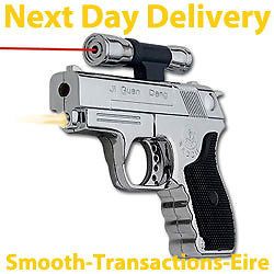 Gun Pistol Lighter with Red Laser Pointer Windproof High Powered 