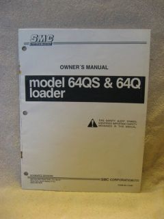 Kubota Tractor B7100 SMC Schwartz Loader 64QS & 64Q Owner Manual