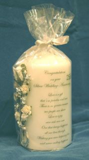 hand decorated wedding anniversary candle perfect gift location united 
