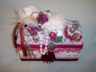 Vintage Handmade Trinket Jewelry Memory Box With Mirror Very Nostalgic