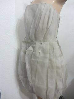 Vera Wang Lavender Label Silk Bustier With Ruffle Skirt Natural Silk 