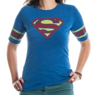 SUPERGIRL Girls JR Babydoll Hockey tee t Shirt NEW DC Comics Costume 