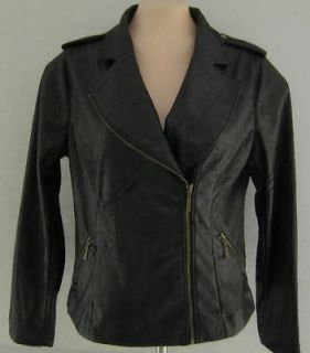 NWT M by Marc Bouwer Asymmetrical Zip Front Jacket Black 14