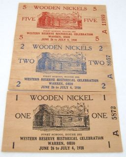 Warren Ohio Wooden Nickels July 4 1938 Western Reserve Historical 