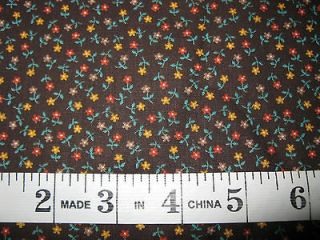 fabric cotton brown calico by the yard 