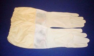 Small Beekeeping gloves  Goatskin, with vent and canvas sleeve w 