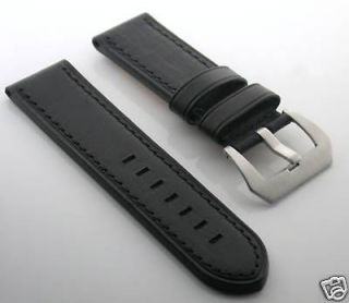 24mm cow leather watch band strap for panerai black 3