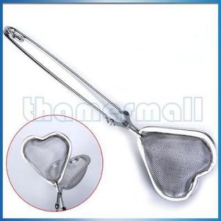 heart spoon tea mesh infuser strainer w squeeze handle from