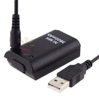 3600mAh Rechargeable Battery Pack USB Charger Cable For Xbox360 