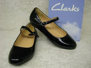 Clarks Frothy Soda Black Patent Leather Smart Mary Jane Style Shoes