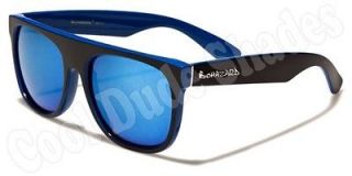   Optics Wayfarer Sunglasses BZ66141 Blue & Black Mirror Lens Free Bag