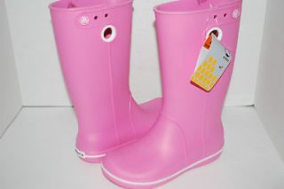 NWT NEW CROCS CROCBAND JAUNT WOMEN 8 PINK LEMONADE rain boots galoshes 