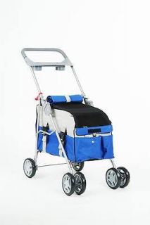 Blue 3 In 1 Pet Dog Cat Stroller/Carrier/Car Seat