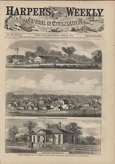 Corinth Mississippi 1862 Harpers Weekly antique engraved print