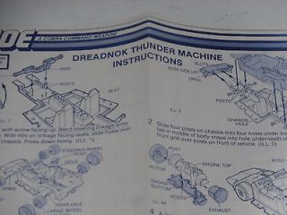 Blueprint/Inst​ructions for vintage 1986 Dreadnok THUNDER MACHINE 