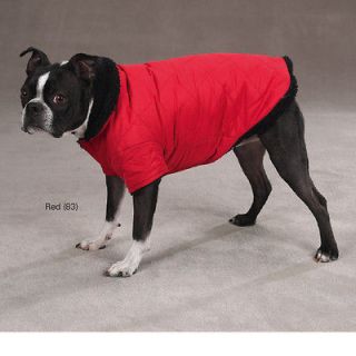 Red Quilted nylon Thermal Core sherpa lined Dog Coat Small 12L jacket 