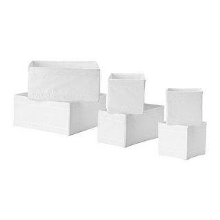 ikea skubb set of 6 drawer box organizer white from