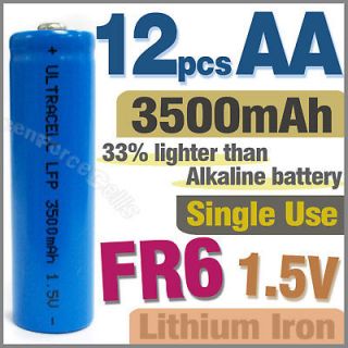 12 aa lithium iron 1 5v 3500mah single use battery