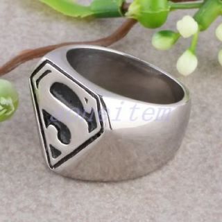   Superman Supermen S Symbol Stainless Steel Cool Rock Mens Finger Ring