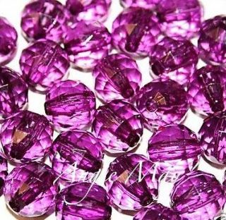24 large acrylic 15mm round faceted beads amethyst 
