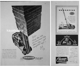1947 ad towmotor fork lift trucks insley crane clarage from