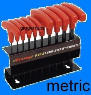 10pc Metric Hex Allen Key Set T Handle 4 Easy Turning Great For Lathes