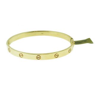 Newly listed Pre Owned Cartier Love Bangle Bracelet Yellow Gold Size 