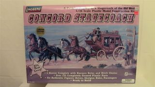 LINDBERG 1/16 CONCORD STAGECOACH MODEL KIT OVER 2 1/2 FEET FACTORY 