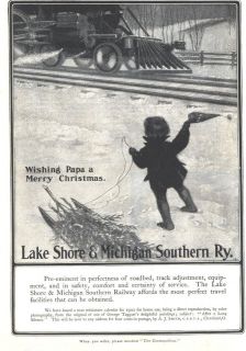 1900 l ad lake shore michigan southern railway boy with sled