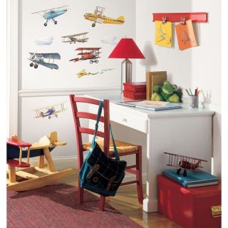 22 New VINTAGE AIRPLANES WALL DECALS Planes Stickers Boys Room Decor 