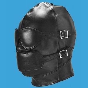 Faux Leather Gimp Hood Mask Restraint Bondage Blindfold 001