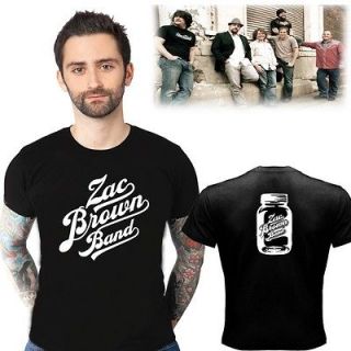 NEW ZAC BROWN BAND WITH BOTTLE LOGO TWO SIDE BLACK TEE SHIRT S 2XL