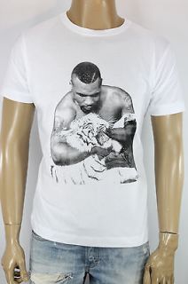 Small Mike Tyson Tiger White T Shirt S animal biting KO knockout TKO 