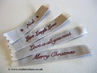   India Woven Fabric Sew In Labels   Any 2 for 99p Noel Christmas Love