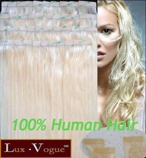   Full Head 100% Human Hair 3M Tape in Extensions #613 by Lux.Vogue