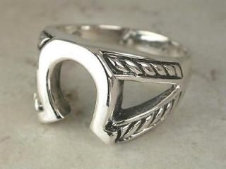 thick sterling silver western horse shoe ring size 7 time