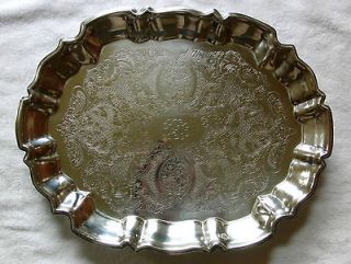 Vintage LEONARD SILVER PLATE Oval Footed Tray   Beautiful