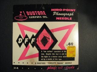 Vintage Duotone Miro point Phonograph Needle~21 R~Fi​delity Focus 