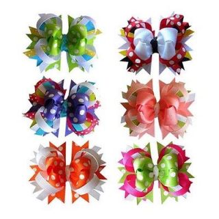 Polka Dot Boutique Baby/Girl Spike Hair bows Wholesale 12PCS MIX 6 