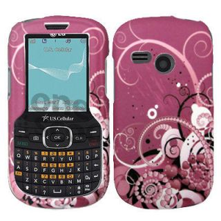 New LG Saber UN200 un 200 Snap on hard cover case skin Pink flower 