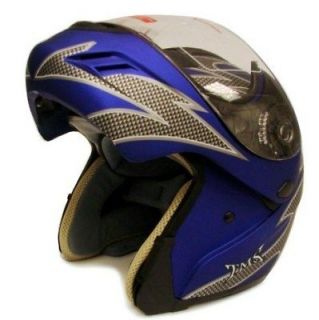 blue modular flip up full face motorcycle helmet dot l