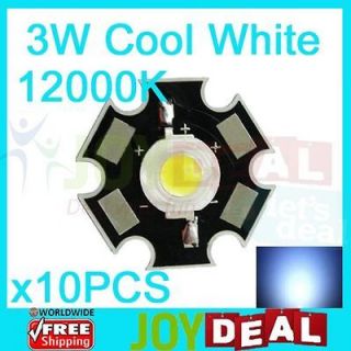   Cool White 12000K High Power LED Light Emitter with 20mm Star Heatsink