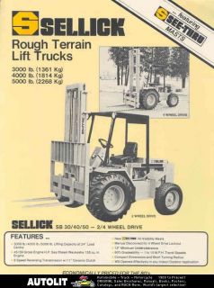 1982 sellick rough terrain forklift brochure canada 